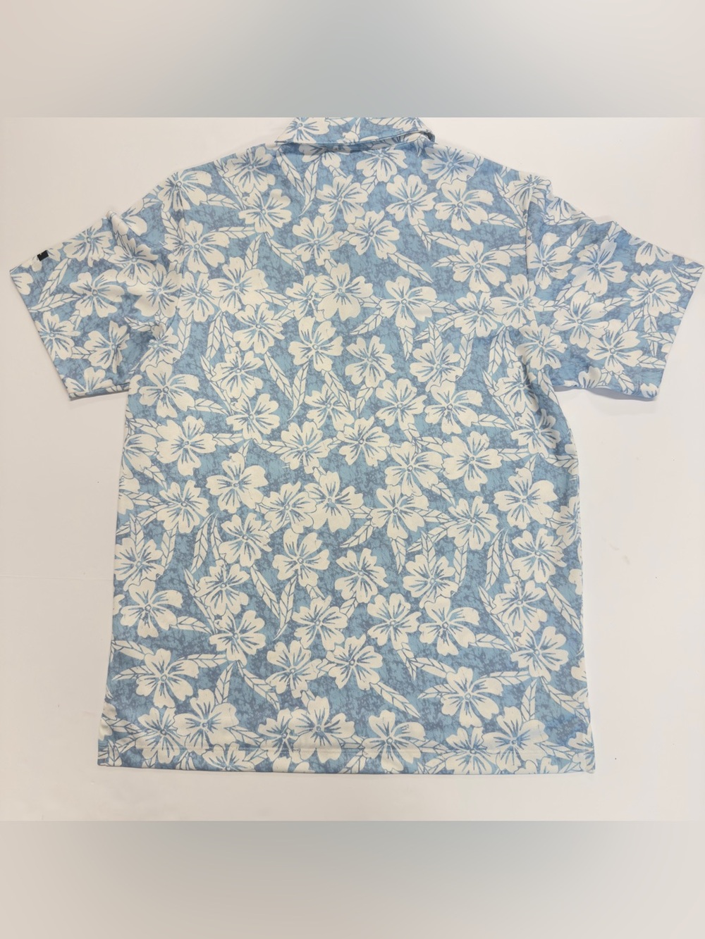 Bad Birdie Men's Hana Pique Golf Polo Shirt Floral Blue White - Medium - Picture 2 of 9